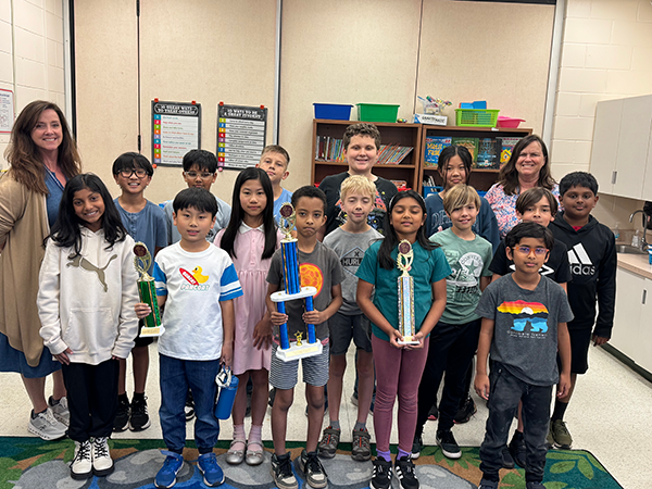 Ridgecrest Elementary won first place in the Elementary School Division of the 27th Annual Mighty Mu Math Competition at Palm Harbor University High School.